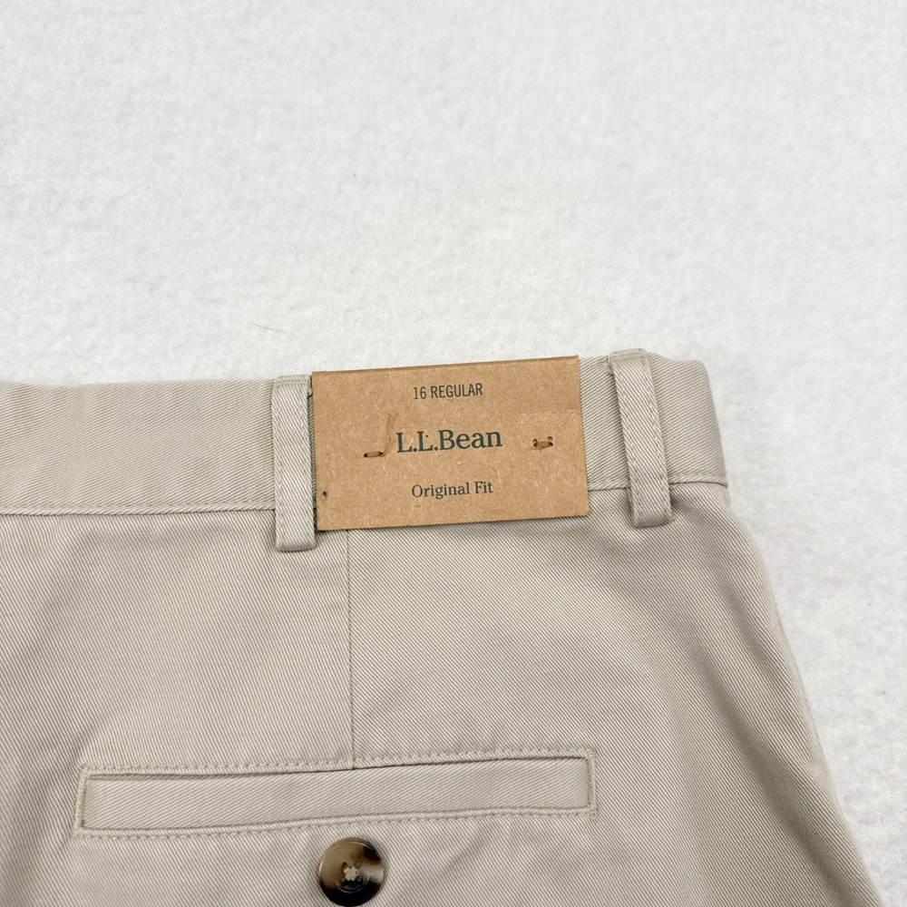 LL Bean Pants Womens Size 16 Tan Khaki Original Fit Straight Leg Casual NEW - Picture 7 of 10